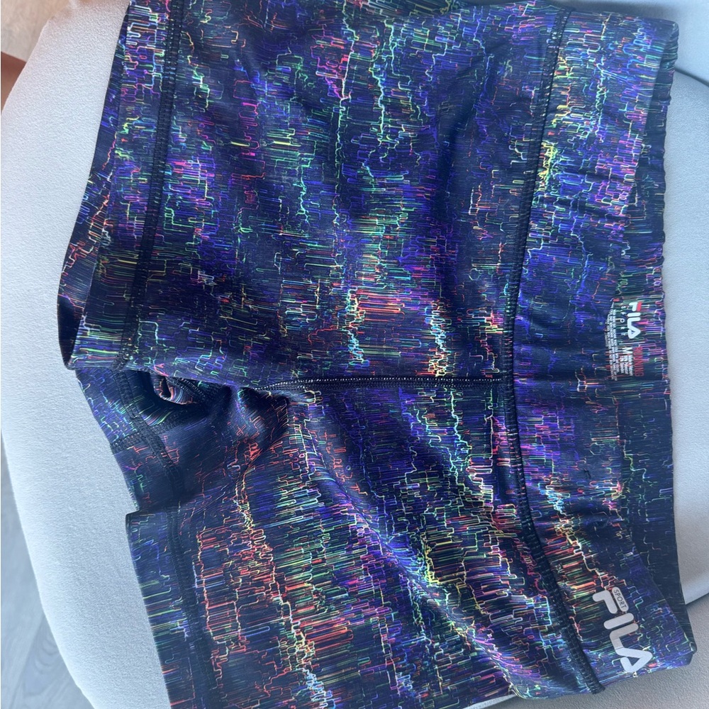 Fila Black and Multicolor Patterned Shorts
